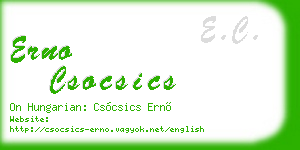 erno csocsics business card