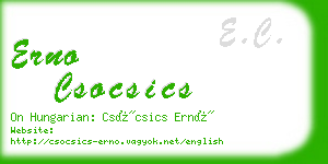 erno csocsics business card